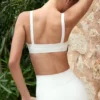 Soft Active Seam-Detail Sports Bra in Cream