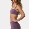 Soft Active Seam-Detail Sports Bra in Dusk
