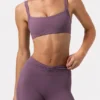 Soft Active Seam-Detail Sports Bra in Dusk