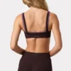Soft Active Seam-Detail Sports Bra in Espresso