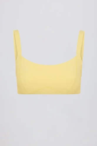Soft Active Seam-Detail Sports Bra in Lemon