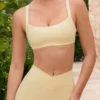 Soft Active Seam-Detail Sports Bra in Lemon