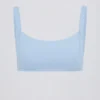 Soft Active Seam-Detail Sports Bra in Sky