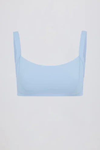 Soft Active Seam-Detail Sports Bra in Sky