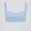 Soft Active Seam-Detail Sports Bra in Sky
