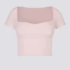 Soft Active Sweetheart-Neck Crop Top in Ballet Pink