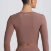 Soft Active Sweetheart-Neck Crop Top in Mocha