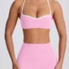 Soft Active Sweetheart-Neck Sports Bra in Baby Pink