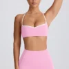 Soft Active Sweetheart-Neck Sports Bra in Baby Pink