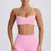 Soft Active Sweetheart-Neck Sports Bra in Baby Pink