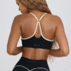 Soft Active Sweetheart-Neck Sports Bra in Black