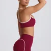 Soft Active Sweetheart-Neck Sports Bra in Burgundy
