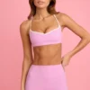 Soft Active Sweetheart-Neck Sports Bra in Dusty Pink