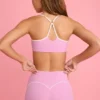 Soft Active Sweetheart-Neck Sports Bra in Dusty Pink