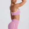 Soft Active Sweetheart-Neck Sports Bra in Dusty Pink