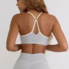 Soft Active Sweetheart-Neck Sports Bra in Grey