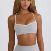 Soft Active Sweetheart-Neck Sports Bra in Grey