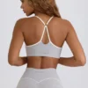 Soft Active Sweetheart-Neck Sports Bra in Grey Marl