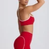 Soft Active Sweetheart-Neck Sports Bra in Hot Red