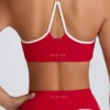 Soft Active Sweetheart-Neck Sports Bra in Hot Red