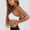 Soft Active Sweetheart-Neck Sports Bra in White