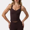 Soft Active Sweetheart-Neck Tank Top in Espresso