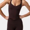 Soft Active Sweetheart-Neck Tank Top in Espresso