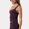 Soft Active Sweetheart-Neck Tank Top in Plum