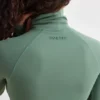 Soft Active Turtleneck Crop Top in Khaki