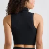 Soft Active Turtleneck Tank Top in Black
