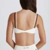 Soft Active Twist-Back Layered Sports Bra in Ivory