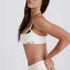 Soft Active Twist-Back Layered Sports Bra in Ivory