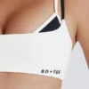 Soft Active Twist-Back Layered Sports Bra in Ivory