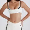 Soft Active Twist-Back Layered Sports Bra in Ivory