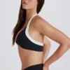 Soft Active Twist-Front Halterneck Sports Bra in Black