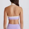 Soft Active Twist-Front Halterneck Sports Bra in Lilac
