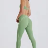 Soft Active Twist-Front Leggings in Green