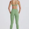 Soft Active Twist-Front Leggings in Green