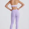Soft Active Twist-Front Leggings in Lilac