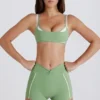 Soft Active Twist-Front Mini Shorts in Green