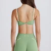 Soft Active Twist-Front Mini Shorts in Green