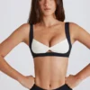 Soft Active Twist-Front Sports Bra in Black