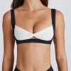 Soft Active Twist-Front Sports Bra in Black