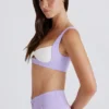 Soft Active Twist-Front Sports Bra in Lilac