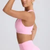 Soft Active V-Neck Sports Bra in Baby Pink