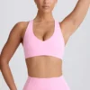 Soft Active V-Neck Sports Bra in Baby Pink