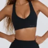 Soft Active V-Neck Sports Bra in Black