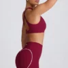 Soft Active V-Neck Sports Bra in Burgundy