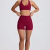 Soft Active V-Neck Sports Bra in Burgundy