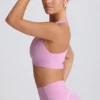 Soft Active V-Neck Sports Bra in Dusty Pink